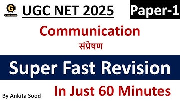 Communication Full Syllabus Revision for UGC NET 2025 |Paper 1 Most Important Topics Preparation