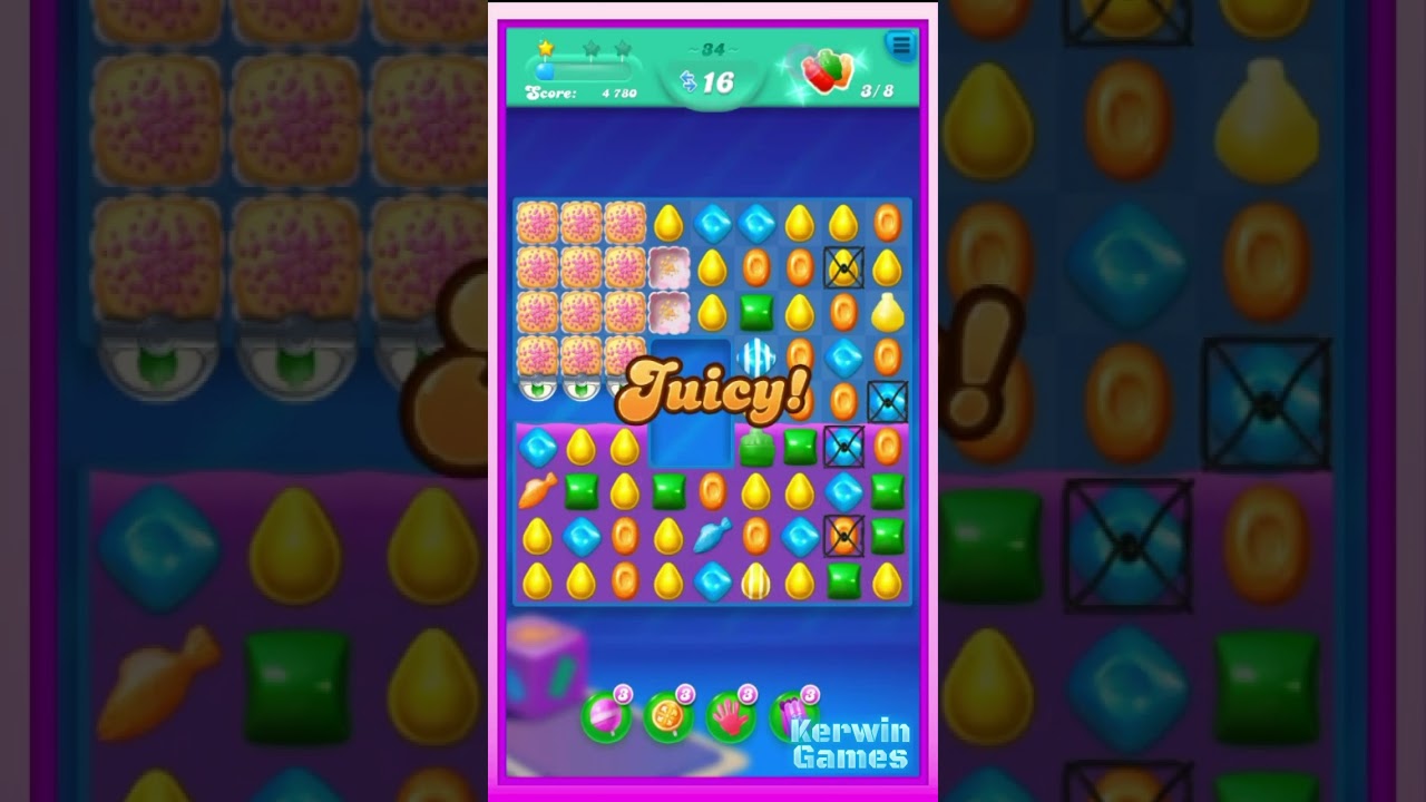 Candy Crush Soda Saga Level 34 - No Boosters Gameplay