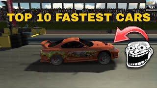 Top 10 fastest cars in car parking multiplayer