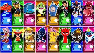 MCQUEEN 🆚CATNAP🆚GUMMY BEAR🆚BUS EATER 🆚 PIKACHU| Tileshop EDM RUSH GAMEPLAY (voiceover commentry)