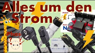 Alles um den Strom, harmonisch tanzen, das Kabel und die Phase