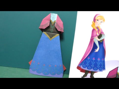 アナ雪 折り紙 アナ ドレス2 Frozen Origami Anna S Dress2 Youtube