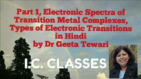 Part 1, Electronic Spectra of Transition Metal Complexes, Types of Electronic Transitions in Hindi