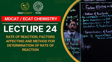 Chemistry MDCAT / ECAT | Lecture 24 | Rate of Reaction, Factors Affecting | PCTB Insaf Academy