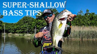 SUPER-SHALLOW BASS TIPS. Let's Fish TV #16-2020 SouthWEST Version at Dripping Springs Lake, Oklahoma