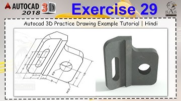 Autocad 3D Practice Drawing | Exercise 29 | Autocad 3D Example Tutorial