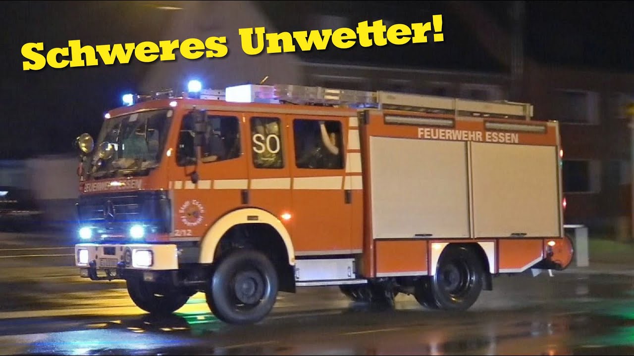 Schweres Unwetter über Essen! - Zahlreiche Einsatzfahrten der Feuerwehr