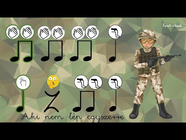 Aki nem lép egyszerre- ritmusgyakorlat a dalhoz (2. osztály)