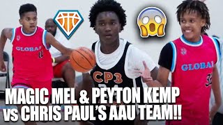 MAGIC MEL \u0026 PEYTON KEMP vs Chris Paul's AAU Team WILD BACK \u0026 FORTH MATCHUP!! | CP3 vs D5 Global