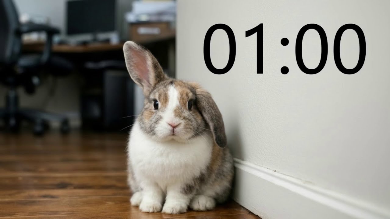 1 Minute Timer (INTENSE RABBIT MUSIC + Sound Notification at Zero) Curious