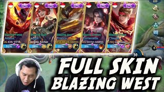 COMBO FULL SKIN BLAZING WEST BARENG SQUAD YOUTUBER MAGIC CHESS ! KITA TERLALU OP ! NERF KITA PLIS !