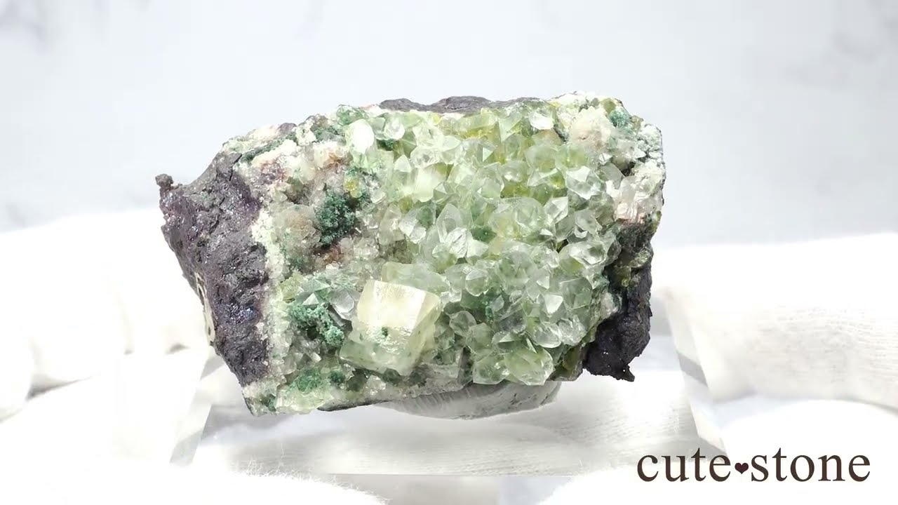 【sato】天然石カルサイトの原石　置物　鉱物NO.030814 ナミビア Tsumeb Mine産 クォーツ＆カルサイト＆モットラマイトの原石