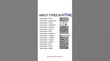 Input types in html | html tags | all html tags list input tag in html | html tutorial | #shorts