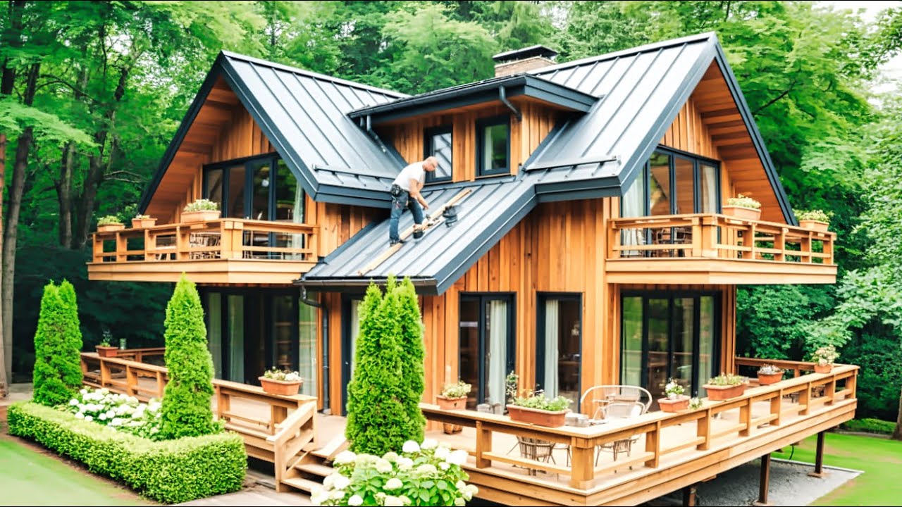 Мужчина построил огромный двухэтажный дом в одиночку! (Автор: @Wood_Wolf)