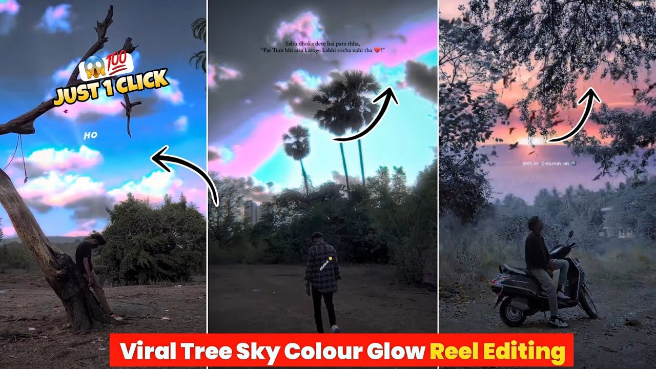 Viral Tree With Sky Colour Glow Reel Editing | Sky Colour Clow Aesthetic Reels Video Editing
