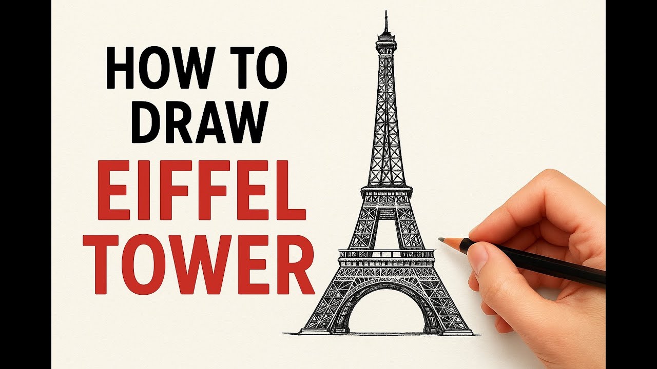 How to Draw the Eiffel Tower | Easy Step-by-Step Drawing Tutorial for