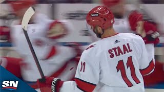 Hurricanes' Jordan Staal Displays Sweet Hands And Finishes On The Backhand