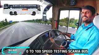 scania bus 0 to 100 speed testing In Hyderabad ring road