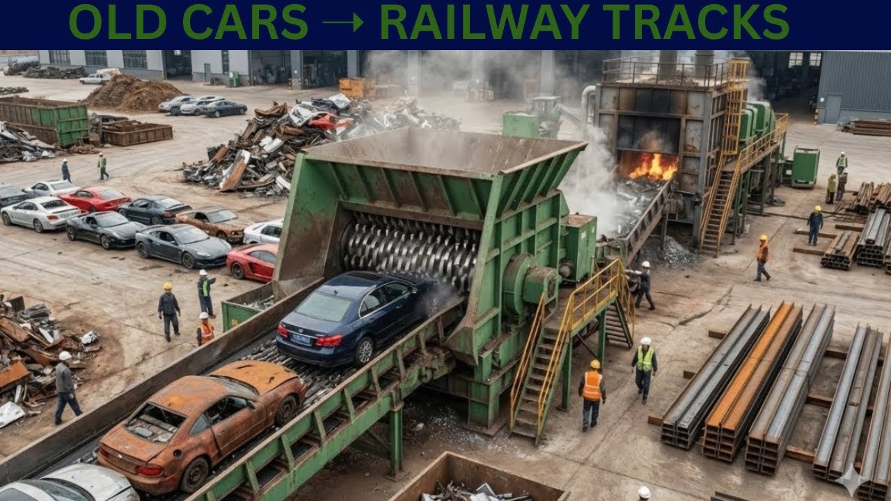 How Millions of Old Cars Are Turned Into Railway Tracks 🚆 Full Recycling Process