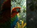 Vibrant Jungle Birds Flying in Golden Sunlight  #birds
