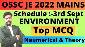 60. OSSC JE 2022 MAINS RE-EXAM ENVIRONMENT ENGINEERING MCQ SERIES | OSSC JE MAINS QUESTIONS