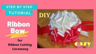 How to make 2-COLOR RIBBON BOW for Ribbon Cutting Ceremony/Cutting ribbon/Inauguration