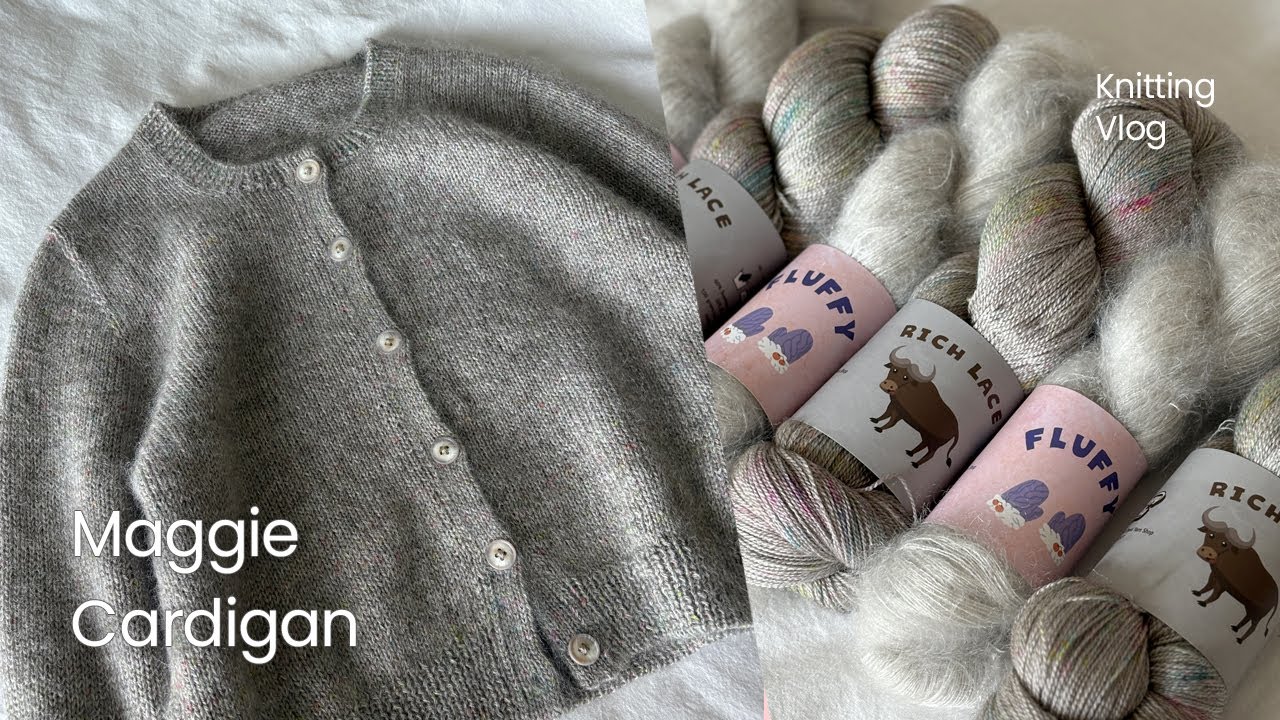 뜨개로그｜푸르시오를 즐기는 사람의 매기가디건(더블니팅 버튼밴드버전)｜스너기앤울리 손염색실