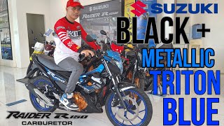 New 2024 SUZUKI RAIDER 150 Carburetor  New  Color  Graphics & Price  - Black + Metallic Triton Blue