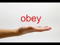 How to Pronounce obey American English