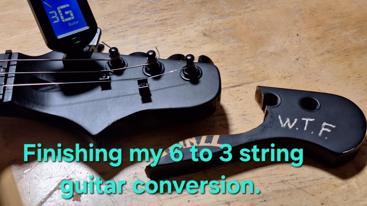 Finishing my budget 3 string guitar #guitar #music #cigarboxguitar 