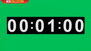 Green Screen Flipping Clock 1 minute Animation | 4K | Global Kreators