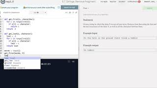 5.7 Solution Strings : Remove fragment