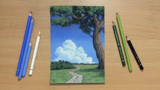 How to Draw Clouds in Colored Pencil