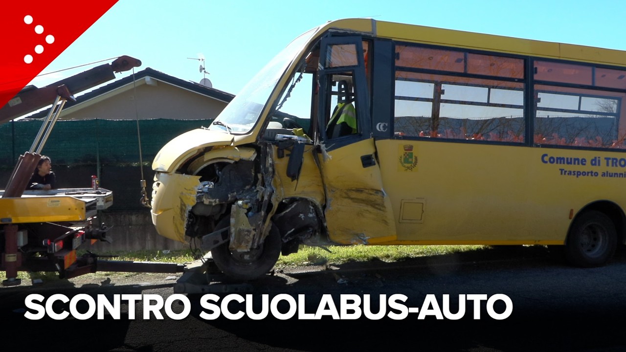 Incidente tra uno scuolabus e un'auto a Trivolzio (Pavia), feriti in ...