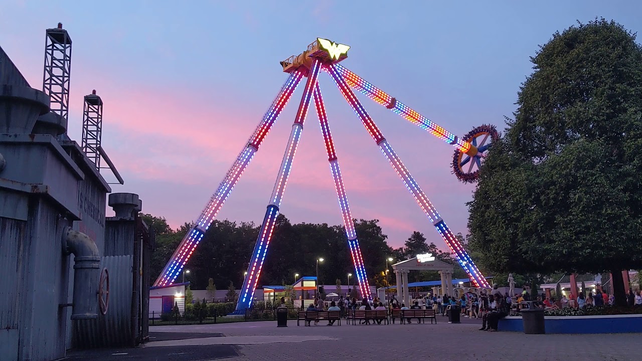 Wonder Woman Opening Day Great Adventure!! Full ride and lighting cycle