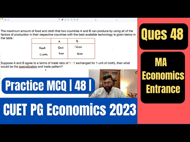 Comparative Advantage | International Trade | CUET MA Economics Entrance| CUET PG Economics |Q48|