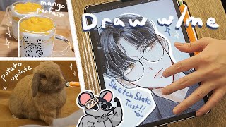 [draw🎨  w/me🐰] make parfait! . draw with SketchSlate . Potato . procreate . demon slayer muscle mice