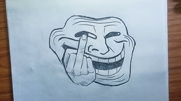 Sigma troll face || how to draw troll face step by step - easy troll face drawing