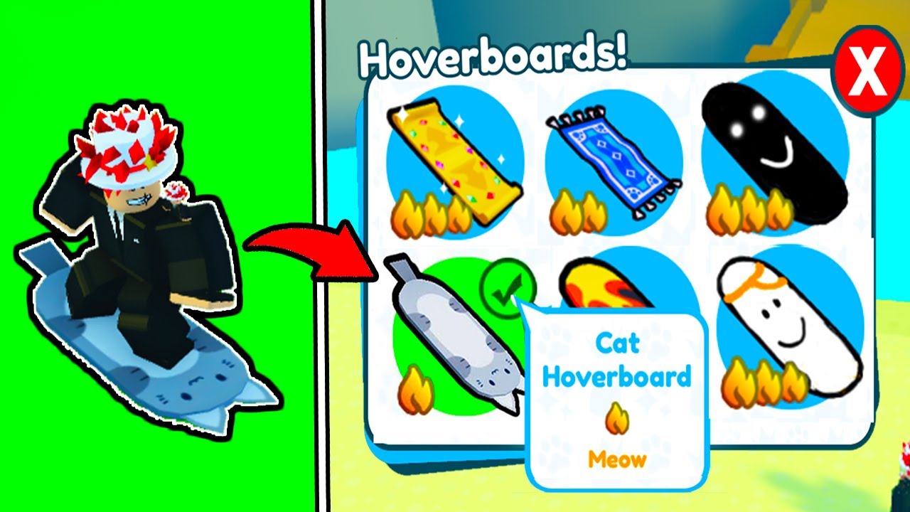 How To Get Cat Hoverboard In Pet Simulator X - Roblox