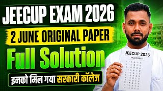 UP Polytechnic Original Paper Solution 02 June 2026 || JEECUP Original Paper 2026