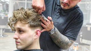 Curly Top Haircut With Low Fade | How To Add Curl To Mens Hair