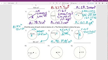 Area of Circles Samples