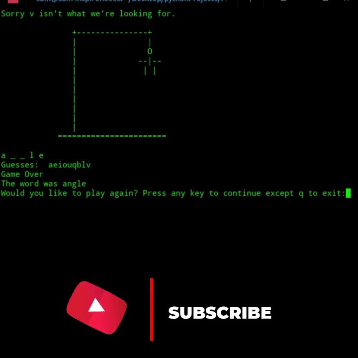 Classic HANGMAN Game made using Python || ASCII Art - YouTube
