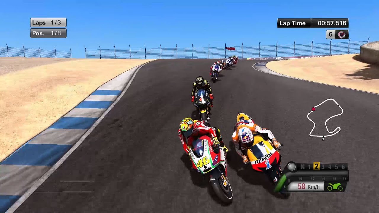 Valentino Rossi Ducati 2012 - Laguna Seca circuit Gameplay - MotoGP 13 (1080p 60fps)