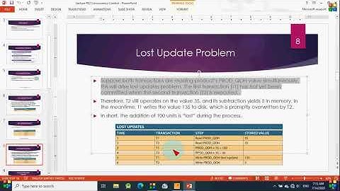 Lecture # 02 Database Administration Transaction Management and Concurrency Control