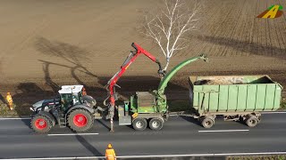Sturmschäden - Traktor Fendt 942 & Jenz Hacker Bäume Häckseln Holzernte Forstwirtschaft Wood Chipper