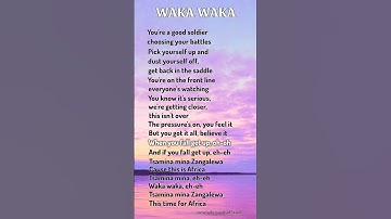 Thumbnail of Waka Waka(This time for Africa) (lyrics) - shakira ft. Freshlyground ! #song #lyrics #music #shorts