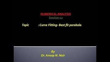 Curve Fitting- Best Fit Parabola