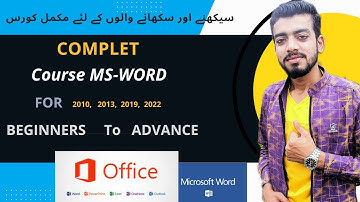 MS Word 2022 Full Course In Urdu/Hindi Part 1 | MS Word free course  For Beginners to Advance