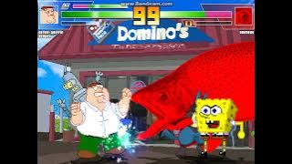 MUGEN battle #2259: Peter, Bender, Spongebob & Lucario vs Primeus